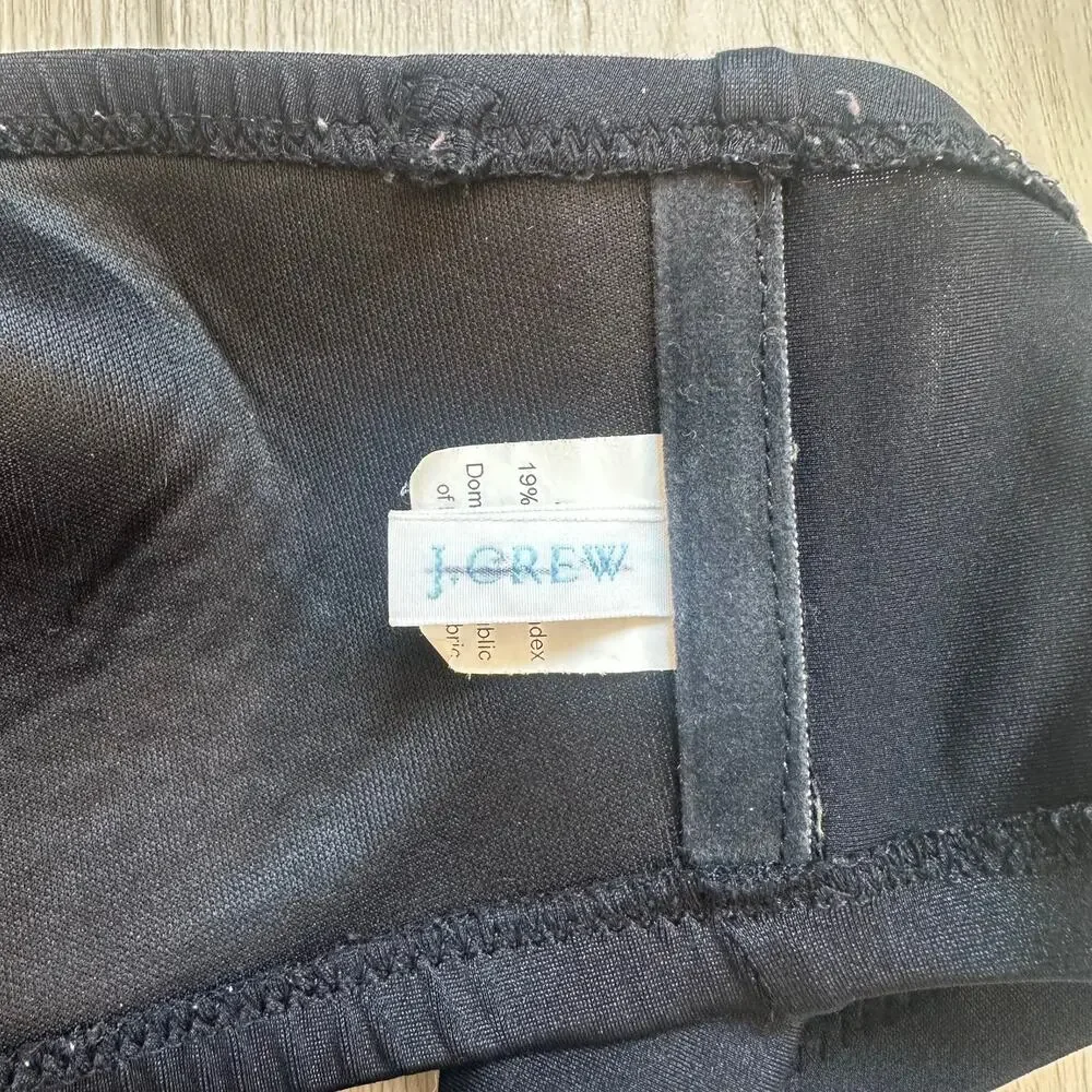J. Crew black bandeau molded self tie back strapless summer bikini top small